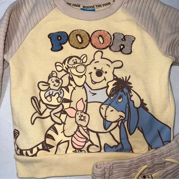 Disney Winnie the Pooh Kids 2 piece Set - Cream and Beige - Picture 3 of 7